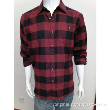 Cotton flannel long-sleeve shirt in fall and winter
